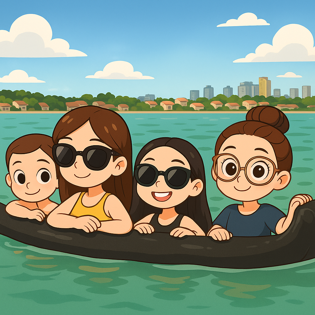 Amanhecer de risadas, sal e amor